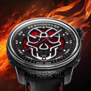 【BOMBERG】BB-01 Automatic 系列 紅色火焰骷髏自動大三針