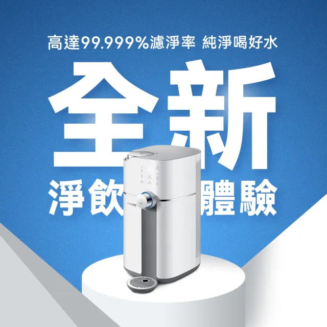 【Philips 飛利浦】新一代★智能雙效UV-C滅菌/RO過濾瞬熱淨水機(ADD6910)(主機內含濾心)+複合濾芯(ADD550)