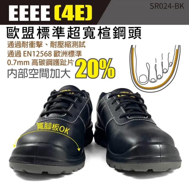 【PERFiT 護特】耐電壓/防穿刺/防潑水/牛皮黏扣帶安全靴(SR024-BK/鋼頭鞋/安全鞋/不開口笑/減壓)