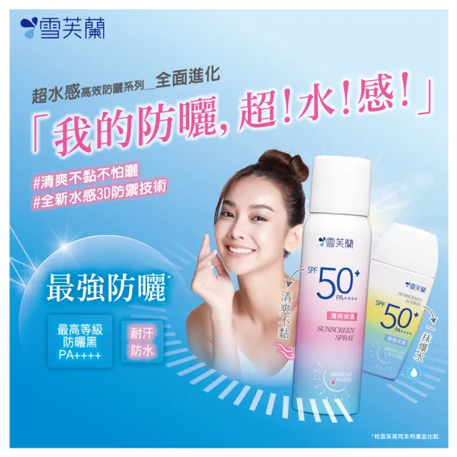 【雪芙蘭】超水感高效防曬噴霧SPF50+/PA++++50g(全新UV耐汗防水X最強防曬力)