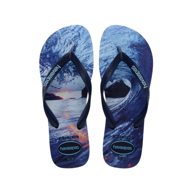 havaianas 哈瓦仕 Hype 男鞋 藍色 哈瓦仕 夾腳拖 風景 海浪 浪花 拖鞋 4127920-6195M