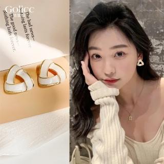 【Golicc】耳環 韓版 氣質 雙三角(618 七夕 情人節 生日 飾品 耳釘 耳飾 耳墜 禮物)