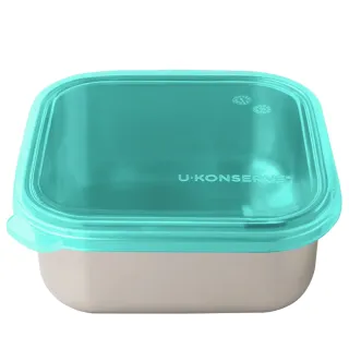 【美國優康 U-Konserve】通過 LFGB 食品安全等級認證 / CPSIA 檢驗不鏽鋼便當盒 450ml_島青色(UKS009)