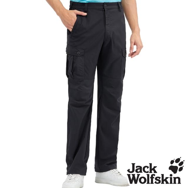 【Jack wolfskin 飛狼】男 帥氣拼接多口袋休閒長褲 登山褲(黑)