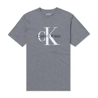 【Calvin Klein 凱文克萊】CK 經典印刷文字圖案短袖T恤-灰色(平輸品)