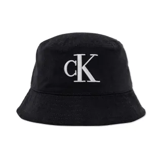 【Calvin Klein 凱文克萊】CK 經典刺繡文字漁夫帽-黑色(平輸品)