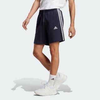 【adidas 愛迪達】M 3S SJ 7 SHO 運動短褲 男 三條線 休閒褲 穿搭 深藍(IC9379 ∞)