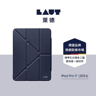 【LAUT 萊德】iPad Pro 11吋 （2024） 透明背板多角度保護殼-藍(平板殼)