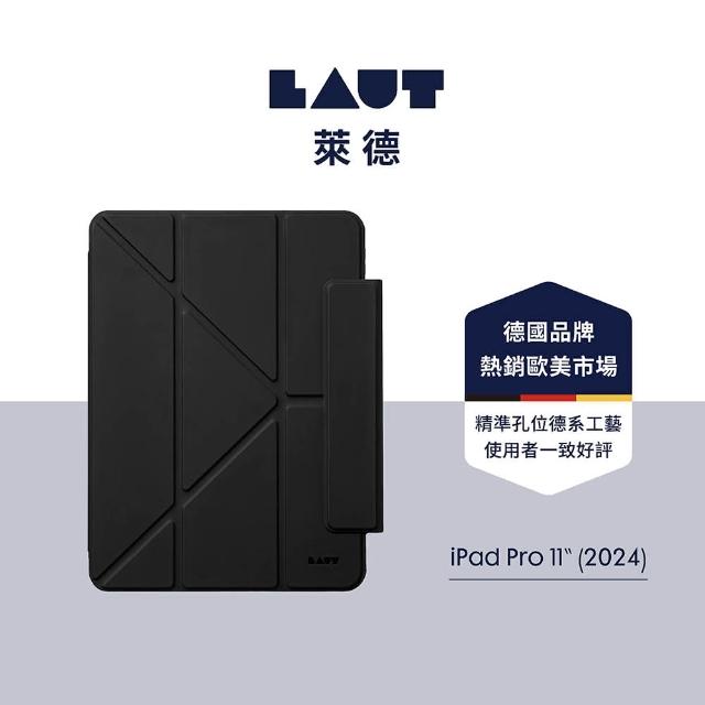 【LAUT 萊德】iPad Pro 11吋 （2024） 透明背板可拆式多功能保護殼-黑(平板殼)