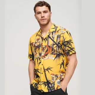 【Superdry】男裝 短袖襯衫 質感花襯衫 Hawaiian Resort(黃)