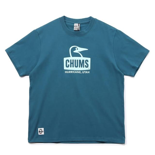 【CHUMS】CHUMS 休閒 男 女 Booby Face T-Shirt短袖上衣 藍綠(CH012278T001)