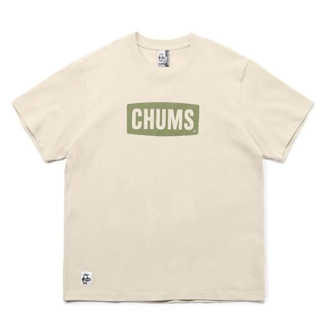 【CHUMS】CHUMS 休閒 男 女 CHUMS Logo T-Shirt短袖上衣 米灰/卡其綠(CH012277G076)