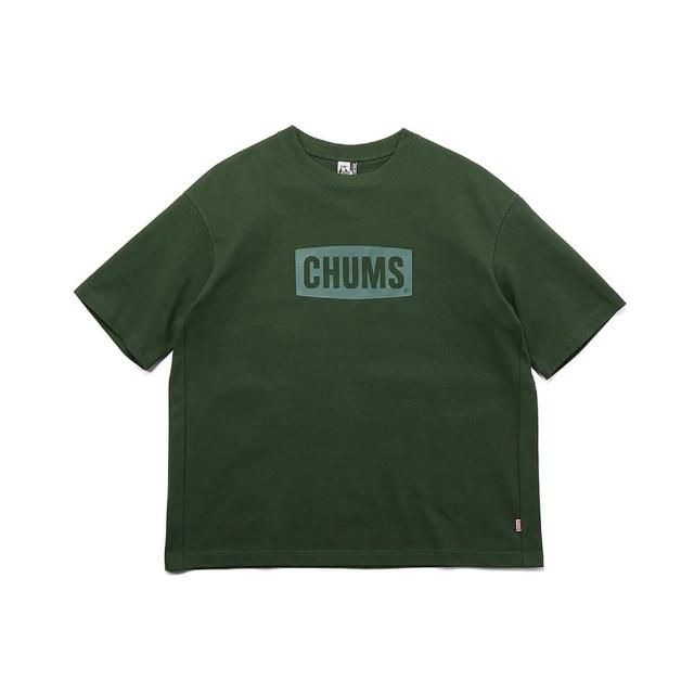 【CHUMS】CHUMS 休閒 男 女 Heavy Weight CHUMS Logo T-Shirt短袖上衣 深綠色(CH012271M080)