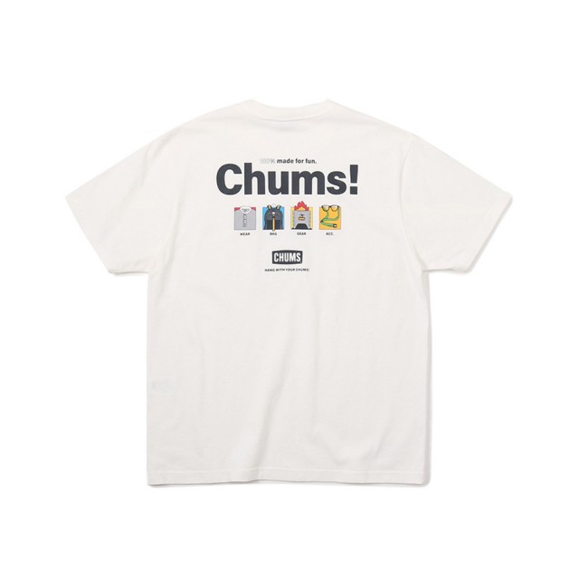 【CHUMS】CHUMS 休閒 男 女 Anti-Bug 100% Made For Fun T-Shirt短袖上衣 防蟲 白色(CH012380W001)