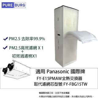 【PUREBURG】適用Panasonic國際牌 FY-E15PMAW全熱交換器 新風機替換用PM2.5高級濾網濾芯FY-FBG15TW