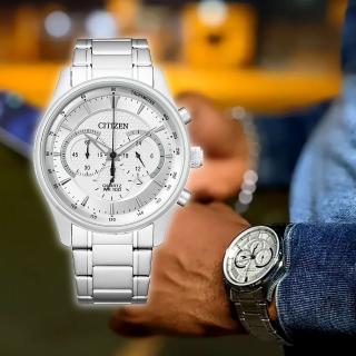 【CITIZEN 星辰】AN8190-51A 真三眼 熊貓蜂巢商務經典 精緻優雅潮流時尚 紳士搭配日系英風 不鏽鋼 手錶