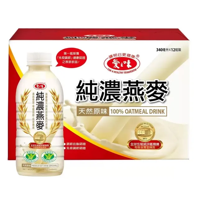 【美式賣場】愛之味 純濃燕麥(340mlx12入/箱)