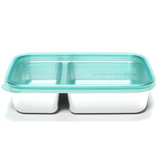 【美國優康 U-Konserve】透過 LFGB 食品安全等級認證 / CPSIA 檢驗不鏽鋼分隔便當盒 825ml 島青色(UKR006)