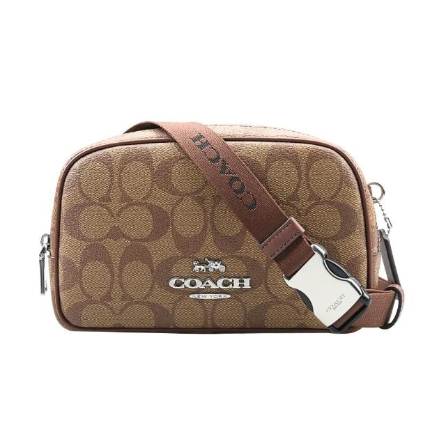 【COACH】Pace 金屬logo斜揹腰包(卡其C)