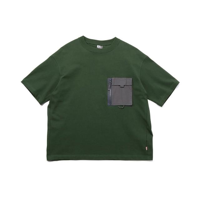 【CHUMS】CHUMS 休閒 男 女 Heavy Weight Zip Pocket T-Shirt短袖上衣 深綠色(CH012358M080)