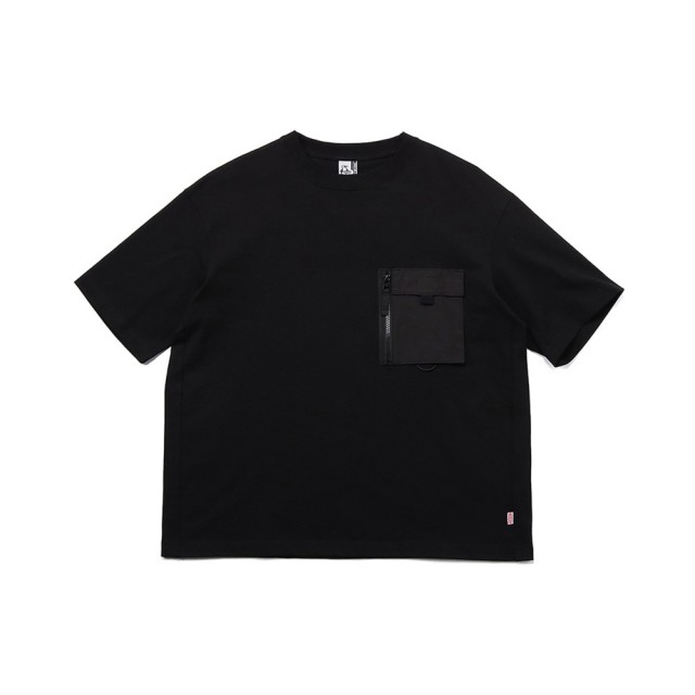 【CHUMS】CHUMS 休閒 男 女 Heavy Weight Zip Pocket T-Shirt短袖上衣  黑色(CH012358K001)