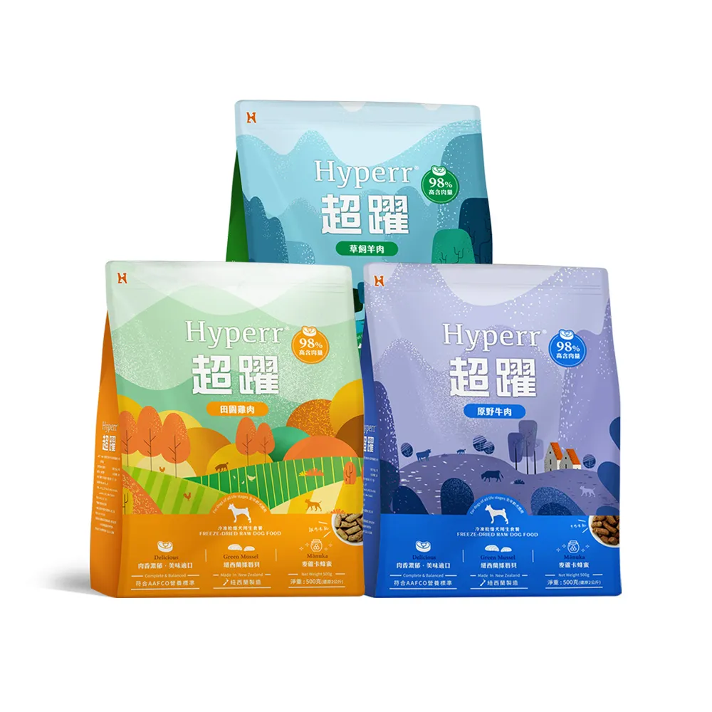 【Hyperr 超躍】狗狗 凍乾生食餐 500g 任選(常溫保存/寵物食品/狗食品/冷凍乾燥/狗主食/狗飼料)