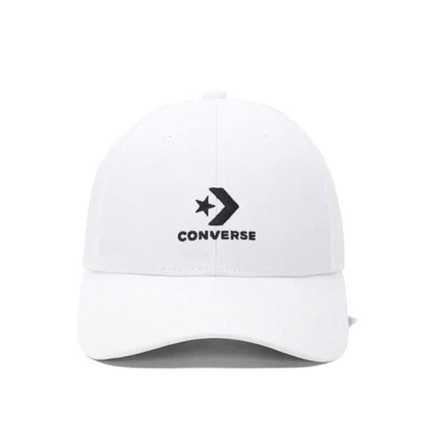 【CONVERSE】Lock Up Baseball Cap 男款 女款 白色 休閒 棒球帽 10022130-A02