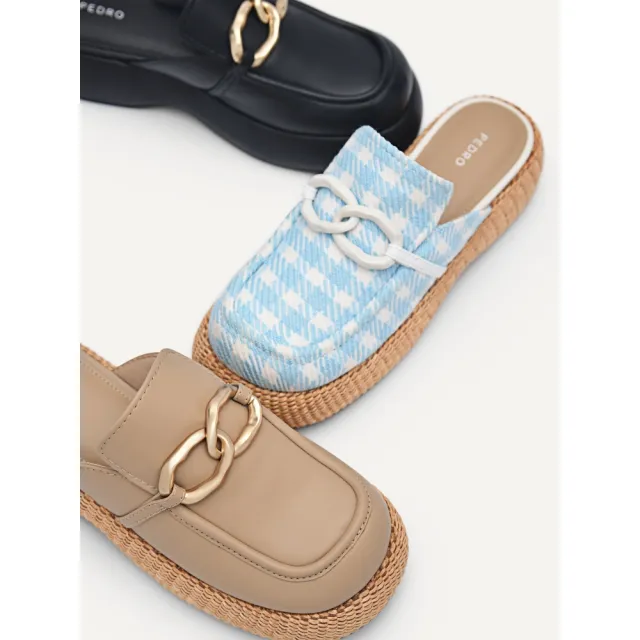 【PEDRO】Beth 厚底楔形穆勒鞋-淺藍色/黑色/暖沙色(小CK高端品牌)