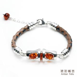 【Amber Felix】琥珀臧吉金珀虎牙天珠手鍊-咖啡(琥珀協會認證)