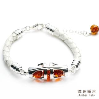 【Amber Felix】琥珀臧吉金珀虎牙天珠手鍊-白(琥珀協會認證)