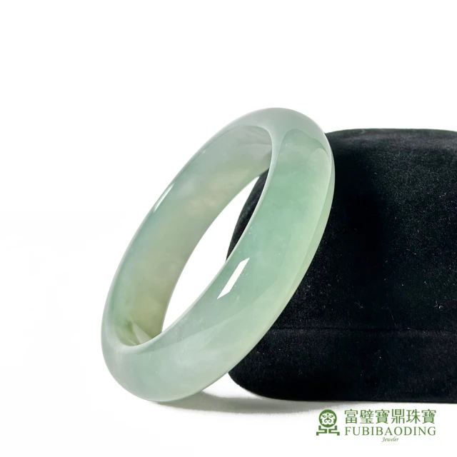 Fubibaoding jeweler 富璧寶鼎珠寶 淡綠細糯種翡翠手鐲(天然A貨 翡翠 送禮 玉鐲 台灣圍#16.5)