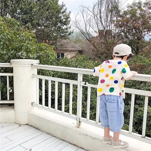 【安朵童舖】現貨韓版兒童夏季短袖T恤男童薄款印花T恤寶寶圓領上衣女童休閒短袖上衣(011)