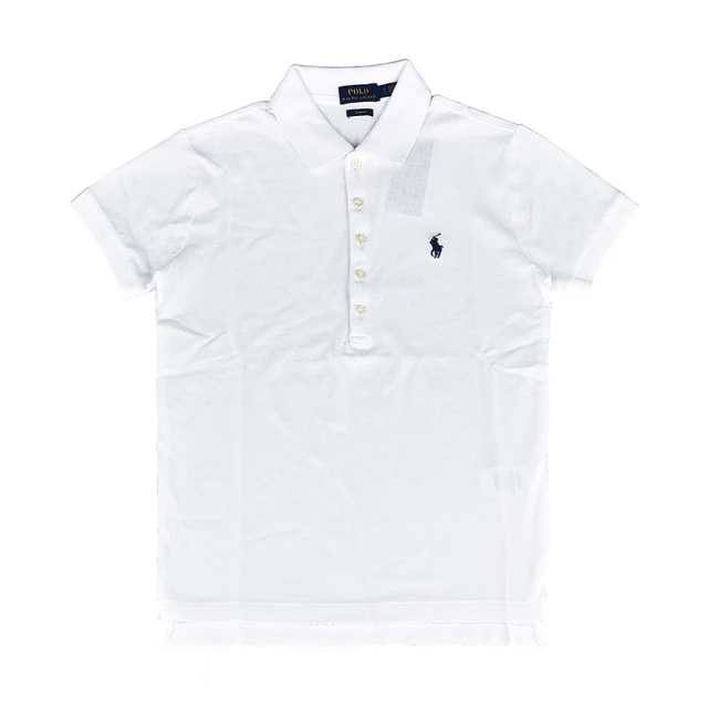 RALPH LAUREN POLO RALPH LAUREN Julie小戰馬LOGO短袖純棉POLO衫(女款/白)