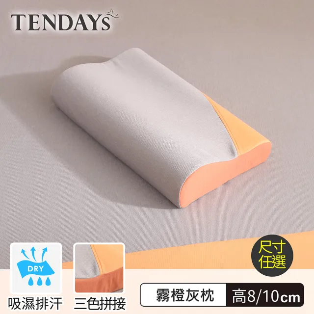 【TENDAYS】玩色柔眠記憶枕 單入(霧橙灰 8/10cm任選)