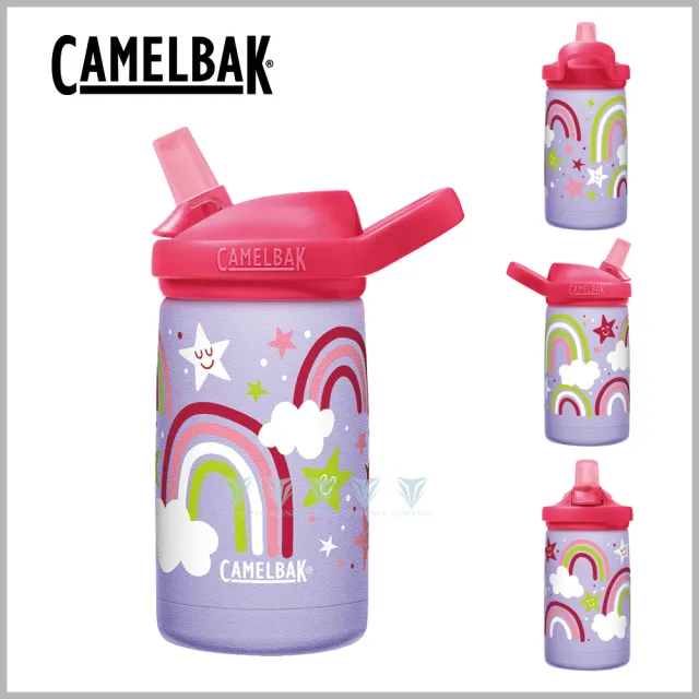 【CAMELBAK】350ml eddy+ kids兒童吸管不鏽鋼保溫/保冰瓶(公司貨/全新霧面瓶身/保溫/保冰/防塵蓋)