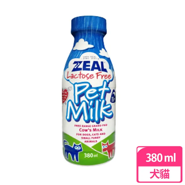 【ZEAL 岦歐】紐西蘭犬貓專用鮮乳380ml(不含乳糖)