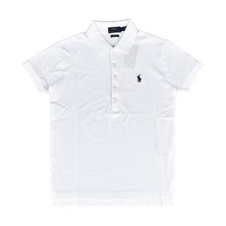 【RALPH LAUREN】POLO RALPH LAUREN Julie小戰馬LOGO短袖純棉POLO衫(女款/白)