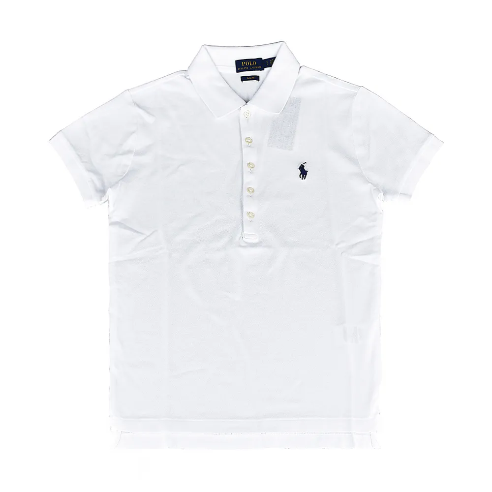 【RALPH LAUREN】POLO RALPH LAUREN  Julie小戰馬LOGO短袖純棉POLO衫(女款/白)