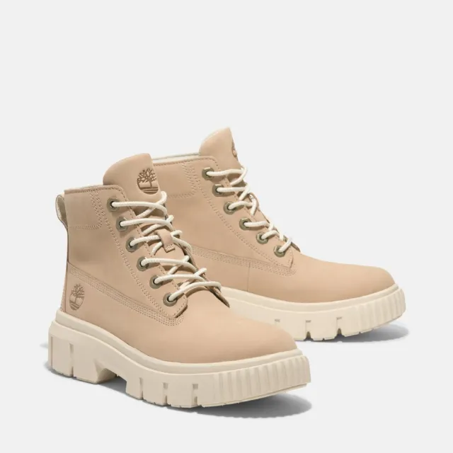 【Timberland】女款淺米色中筒休閒靴(A2FT6EN7)