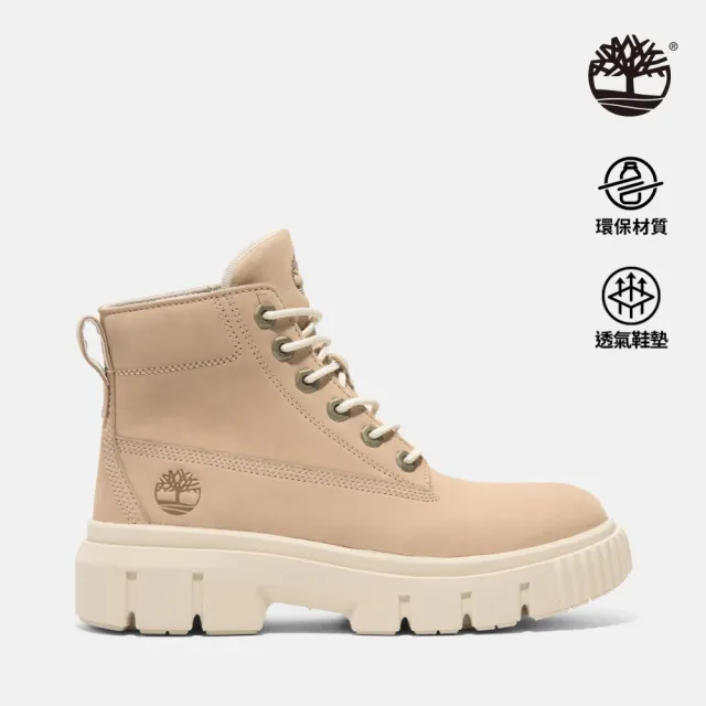 【Timberland】女款淺米色中筒休閒靴(A2FT6EN7)