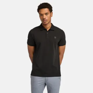 【Timberland】男款黑色休閒短袖Polo衫(A2EPMX65)