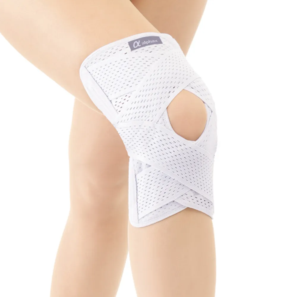【日本Alphax】日本製 醫護膝蓋支撐固定帶M-LL 一入(護膝 透氣 彈性支撐)