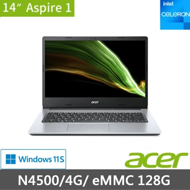 【Acer 宏碁】14吋輕薄筆電(Aspire1 A114-33-C53V/N4500/4G/128G eMMC/W11s)