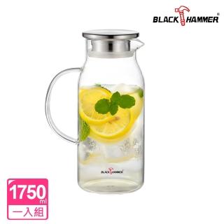 【BLACK HAMMER】高硼矽耐熱玻璃冷水壺1750ml(冰箱可放/304不鏽鋼蓋)
