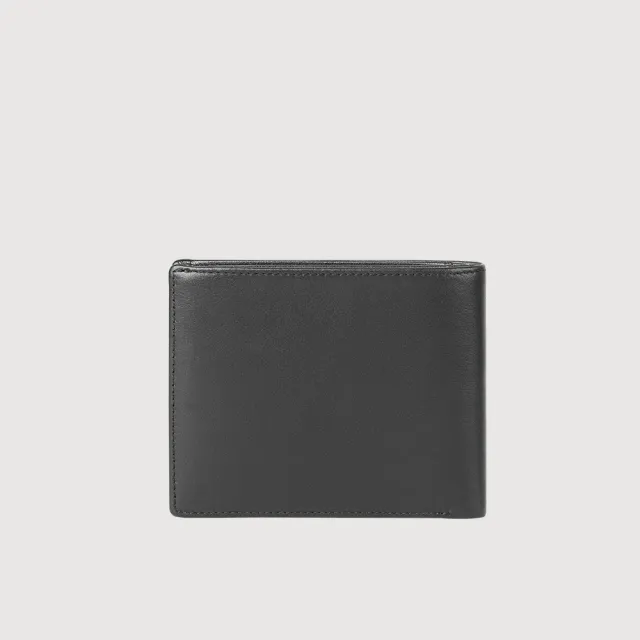 【BRAUN BUFFEL 德國小金牛】台灣總代理 布爾斯 8卡中間翻零錢袋短夾-黑色(BF532-318-BK)