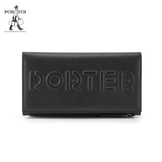 【PORTER INTERNATIONAL】時尚躍動ALPHA真皮長夾(黑)