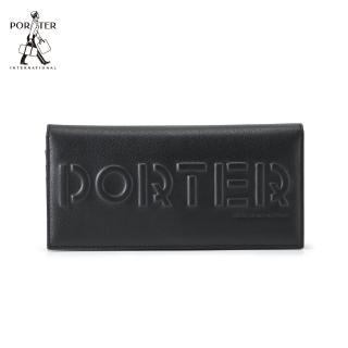 【PORTER INTERNATIONAL】時尚躍動ALPHA真皮長夾(黑)
