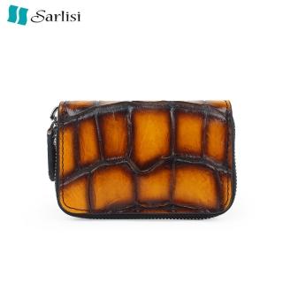 【Sarlisi】母親節禮物 泰國正品真皮錢包證件包男款高檔拉鏈卡包鱷魚皮卡片包