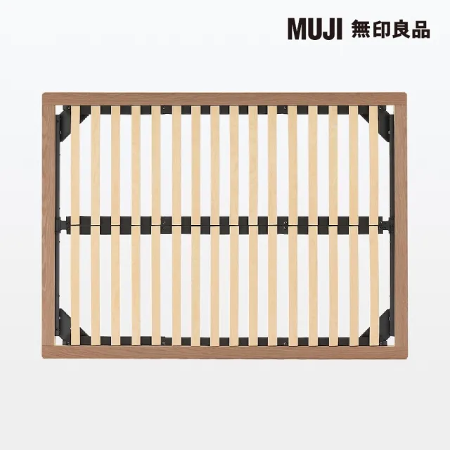 【MUJI 無印良品】胡桃木組合床台+床頭板/Q/木製腳/20cm(大型家具配送)