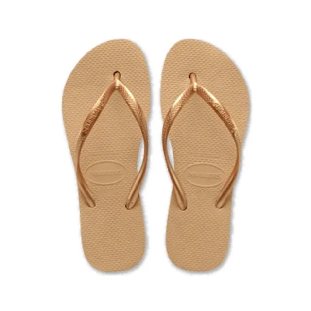 【havaianas 哈瓦仕】Slim Flatform 女鞋 香檳金色 厚底 增高 夾腳拖 拖鞋 4144537-0570W